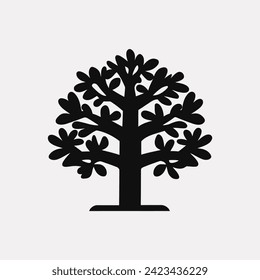 Oak tree icon - Simple Vector Illustration