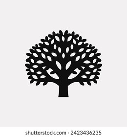 Icono de árbol de roble - Ilustración vectorial simple