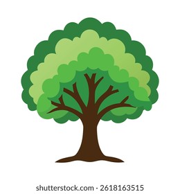 Oak Tree Icon Vector Illustration on White Background
