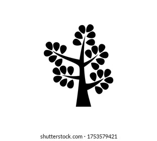 Oak Tree icon vector isolated on white