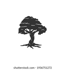 Oak tree illustration Concept Idea Template Sign Isolated 