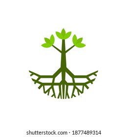 Oak Tree Illustration. Silhouette Vector Design