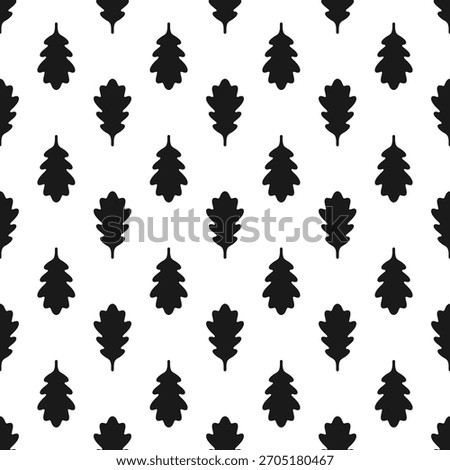 Oak tree leaf alternating seamless pattern. A repeating arrangement of Quercus species foliage.