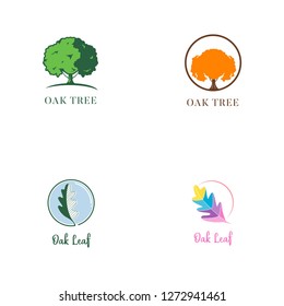 Oak Tree, Oak Leaf Logo Icon Design Template Illustration, Designed Based on Vector Format - Vector