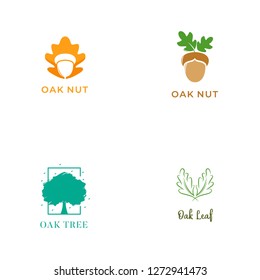 Oak Tree, Oak Leaf Logo Icon Design Template Illustration, Designed Based on Vector Format