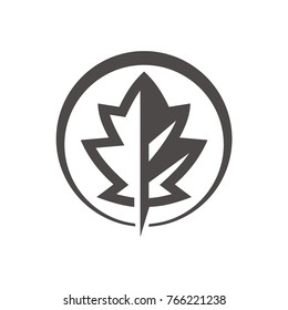 Oak tree, oak leaf logo icon design template illustration, designed based on vector format