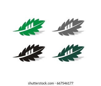 Oak Tree and Leaf Logo Template