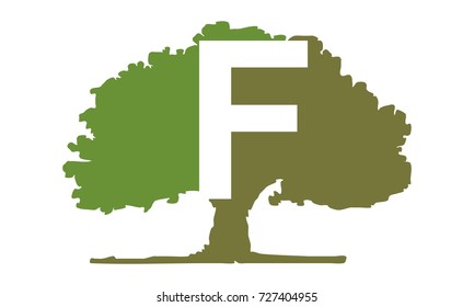 Oak Tree Letter F