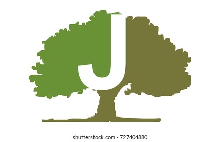 Oak Tree Letter J