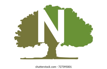 Oak Tree Letter N