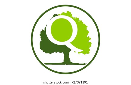 Oak Tree Letter Q