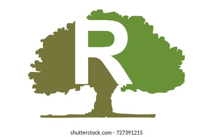 Oak Tree Letter R