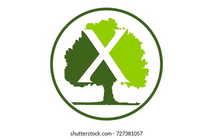 Oak Tree Letter X