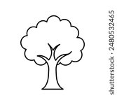 Oak tree line art icon