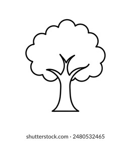 Oak tree line art icon