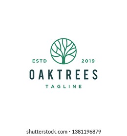 oak tree line logo design