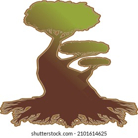 oak tree logo with branch and leaves