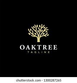 diseño del logotipo del árbol de roble