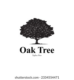 Oak Tree Logo Design Inspiration Stock Vector.