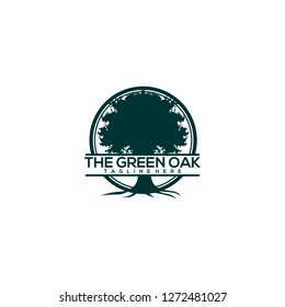 The Oak Tree Logo Design. Oak Leaf Logo Template