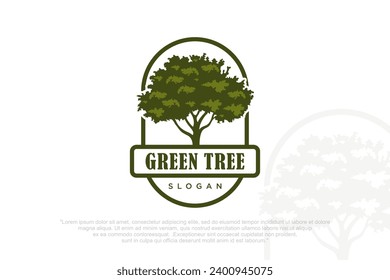 Logo der Eiche. Design Silhouette eines Baumes . Vektorgrafik