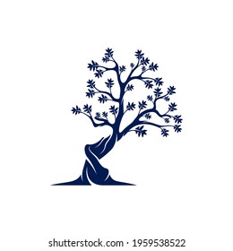 Oak Tree logo design vector illustration, Creative oak tree logo design concept template, symbols icons