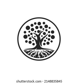 Oak tree logo design vector illustration