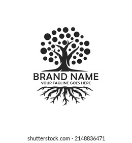 Oak tree logo design vector illustration
