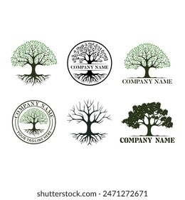 roble, árbol, Plantilla de Vector de diseño de logotipo