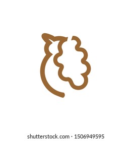 Oak tree logo illustration. Vector silhouette of a tree