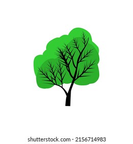 Oak tree logo illustration. Vector silhouette