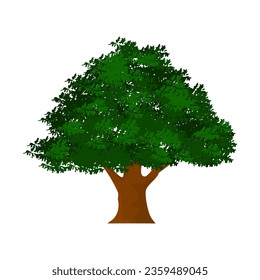 Oak tree logo illustration. tree vector illustration.