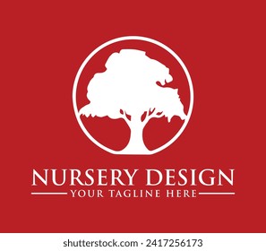 Logotipo de roble, logotipo de vivero, imagen, descarga vectorial para su empresa.