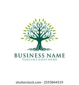 Oak tree logo, olive tree silhouette, Tree vector logo beautiful symbol of life