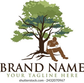 Oak tree logo, Property logo, Modern natural Oak wood symbol. Plant branch vector logo download for your company