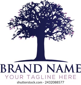Oak tree logo, Property logo, Modern natural Oak wood symbol. Plant branch vector logo download for your company
