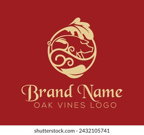 Oak tree logo, Property logo, Modern natural Oak wood symbol. Plant branch vector logo download for your company