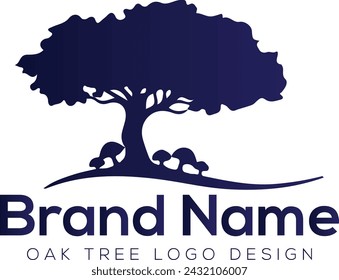 Oak tree logo, Property logo, Modern natural Oak wood symbol. Plant branch vector logo download for your company