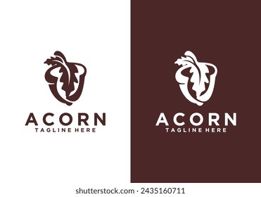 Oak Tree logo template Acorn. inspirational simple logo, acorn vector icon template