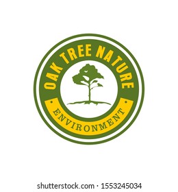 Oak tree nature vintage emblem logo design natural environment