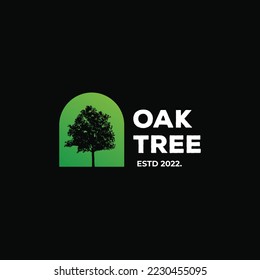 Oak Tree Silhouette Picture Wall Frame diseño de imagen panorámica retro vintage sobre fondo negro