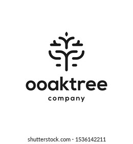 oak tree simple concept vector