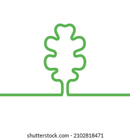 oak tree symbol green vector