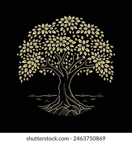 The oak tree symbol of knowledge, life, fertility, and immortality