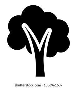 Oak tree symbol, park tree 