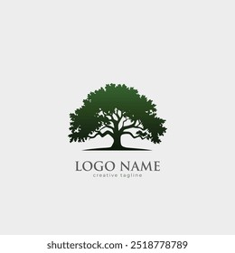 Oak tree, trees, eco, forest logo template