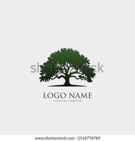 Oak tree, trees, eco, forest logo template