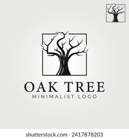oak tree trunk logo vector illustration design, icon and symbol minimalist