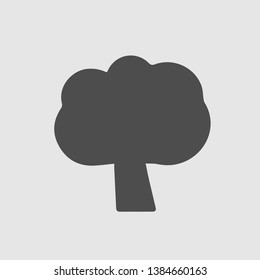 Oak tree vector icon. Eco symbol. Simple isolated pictogram.