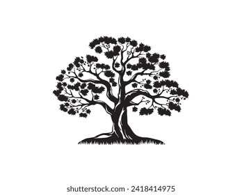 ilustración vectorial de roble. icono de árbol grande.